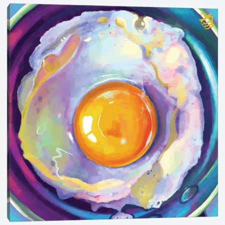 Rainbow Fried Egg Canvas Print #VRB110} by Very Berry Canvas Artwork