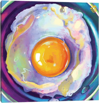 Rainbow Fried Egg Canvas Art Print - Egg Art