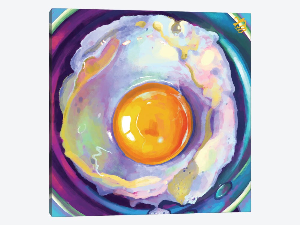 Rainbow Fried Egg by Very Berry 1-piece Canvas Art Print