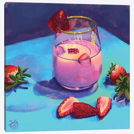 Strawberry Milk Canvas Print #VRB113} by Very Berry Canvas Wall Art
