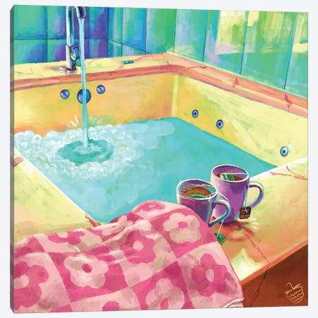 Spa Bath And Tea Canvas Print #VRB114} by Very Berry Canvas Print