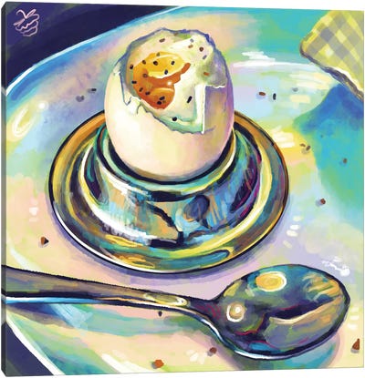 Soft Boiled Egg Breakfast Canvas Art Print - Very Berry