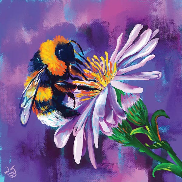 Bees: Bumblebee And Flower by Very Berry