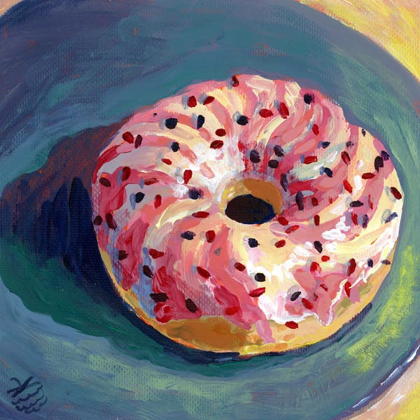 Very Berry: Pink Donut With Sprinkles by Very Berry