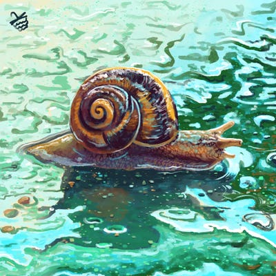 Rainy Snail by Very Berry multi panel art