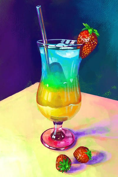 Layered Cocktail With Strawberries