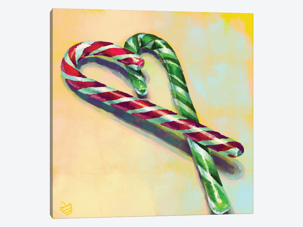 Candy Canes by Very Berry 1-piece Canvas Print