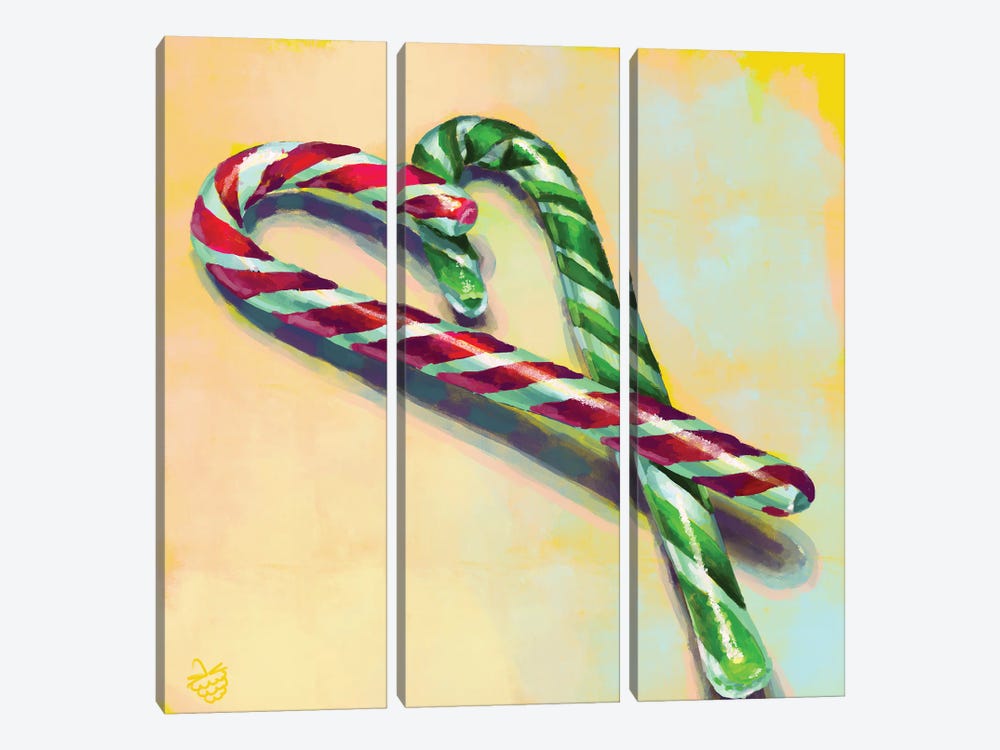 Candy Canes by Very Berry 3-piece Canvas Print