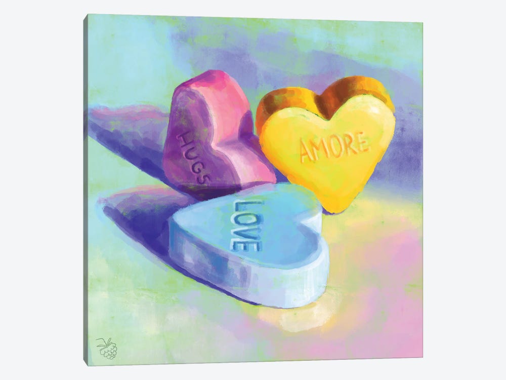 Candy Hearts by Very Berry 1-piece Canvas Artwork