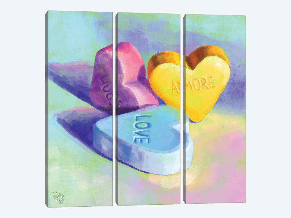 Candy Hearts by Very Berry 3-piece Canvas Artwork