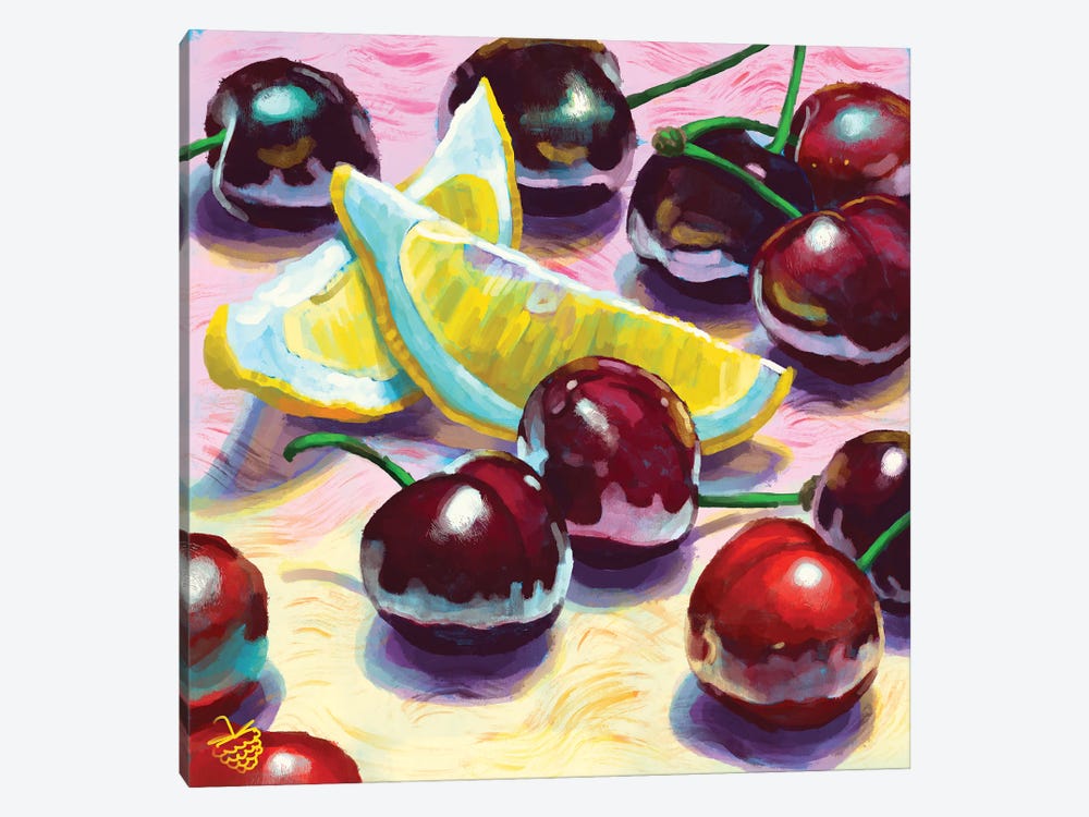 Cherries And Lemons by Very Berry 1-piece Canvas Wall Art