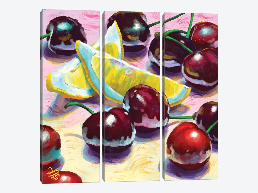 Cherries And Lemons by Very Berry 3-piece Canvas Art
