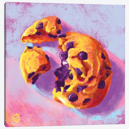 Chocolate Chip Cookie Canvas Print #VRB21} by Very Berry Art Print