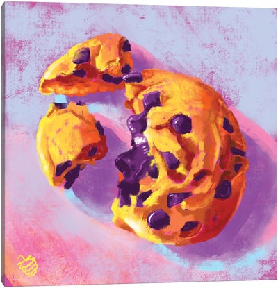 Chocolate Chip Cookie Canvas Art Print - Very Berry
