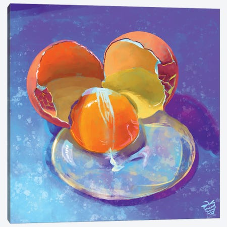 Broken Egg Canvas Print #VRB25} by Very Berry Canvas Artwork