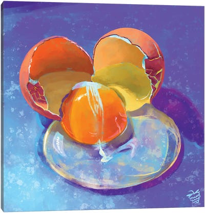 Broken Egg Canvas Art Print - Very Berry