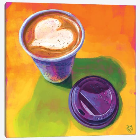 Coffee To Go Canvas Print #VRB26} by Very Berry Canvas Artwork