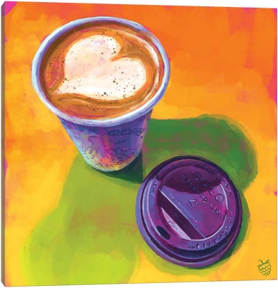 Coffee To Go Canvas Art Print - Very Berry