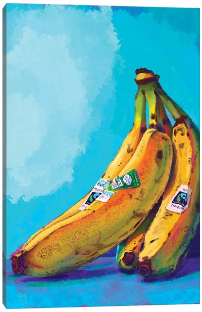 A Bunch Of Bananas Canvas Art Print - Very Berry