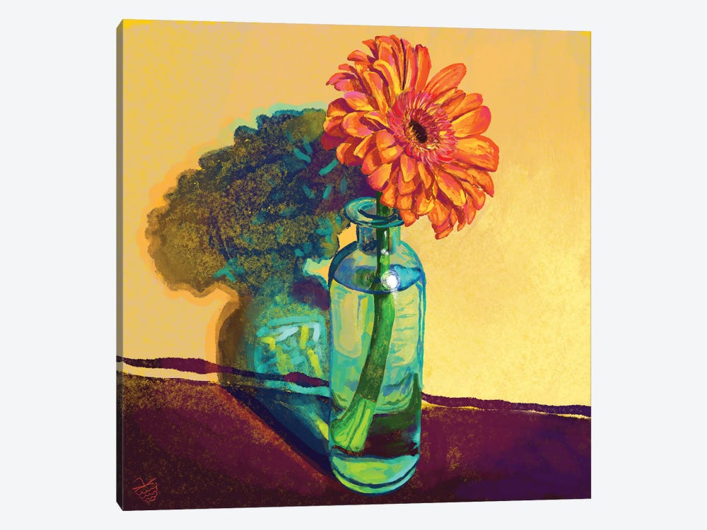Gerbera In A Vase by Very Berry 1-piece Art Print