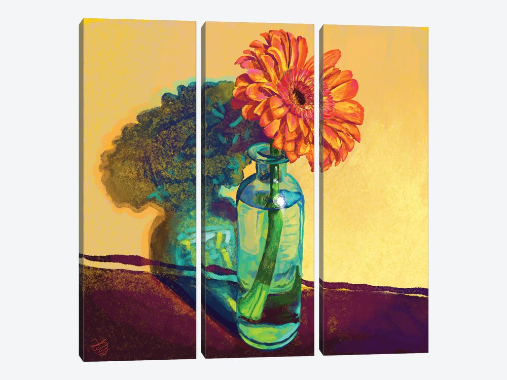 Gerbera In A Vase by Very Berry 3-piece Art Print