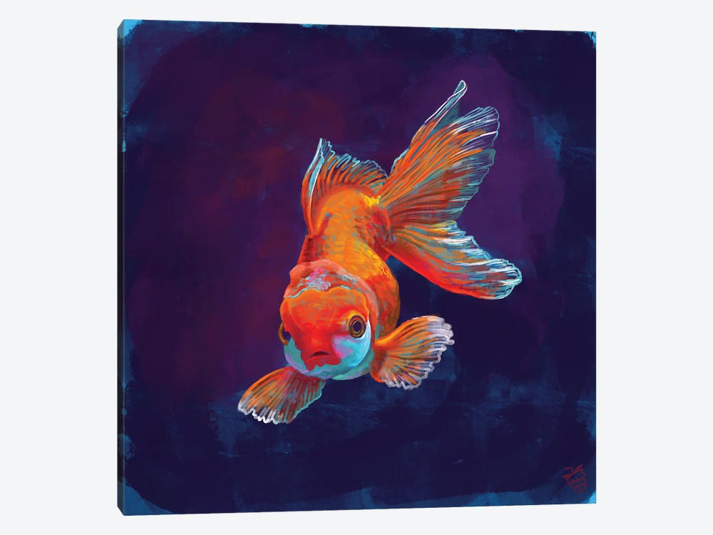Glowing Gold Fish by Very Berry 1-piece Art Print