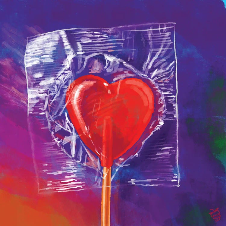 Heart Lollipop by Very Berry wall art
