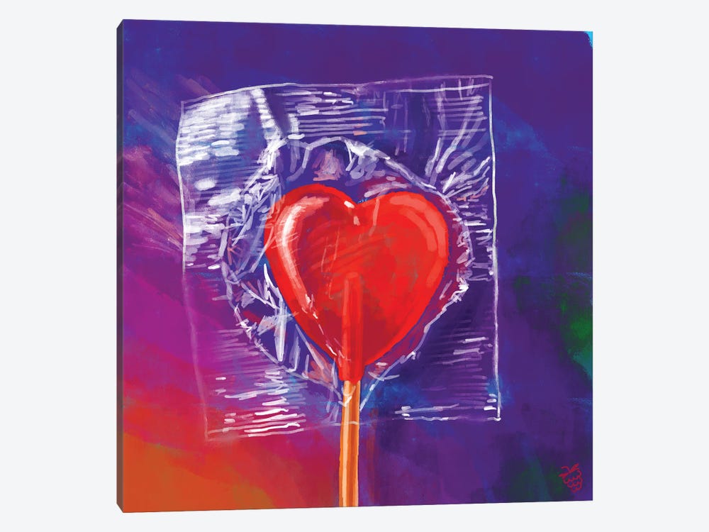 Heart Lollipop by Very Berry 1-piece Canvas Art