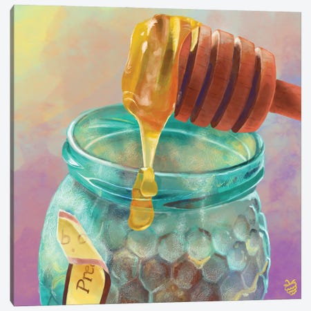 Honey Jar Canvas Print #VRB39} by Very Berry Canvas Art
