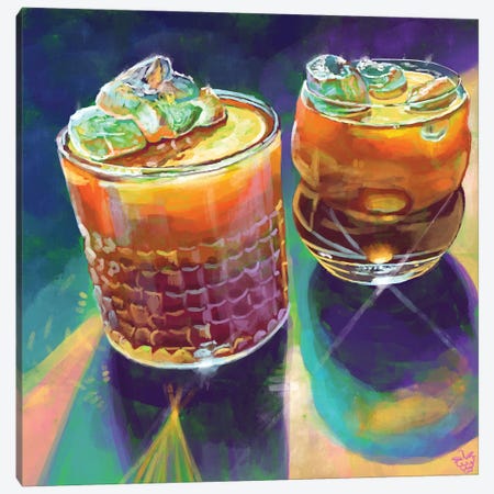 Ice Coffees Canvas Print #VRB40} by Very Berry Canvas Print
