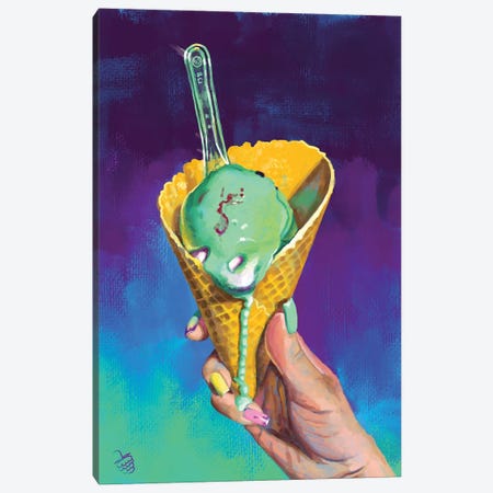 Ice Cream In A Cone Canvas Print #VRB41} by Very Berry Canvas Print