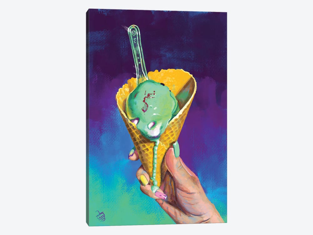 Ice Cream In A Cone by Very Berry 1-piece Canvas Art Print