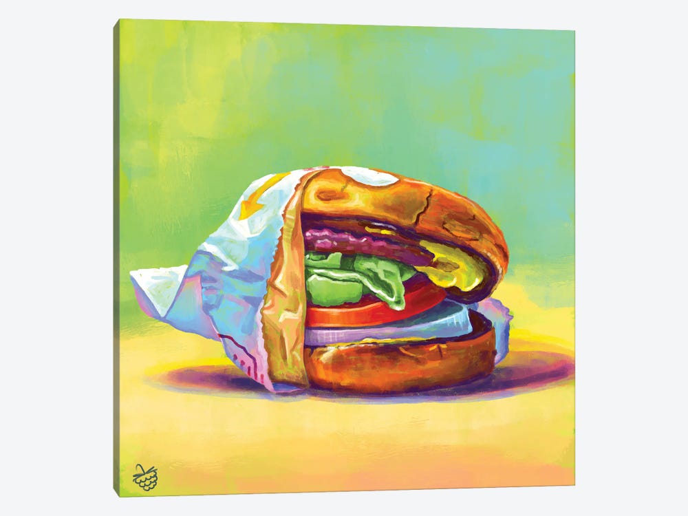In-N-Out Cheeseburger by Very Berry 1-piece Canvas Wall Art