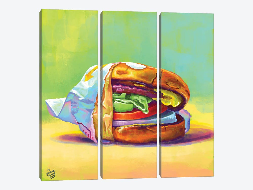 In-N-Out Cheeseburger by Very Berry 3-piece Canvas Artwork