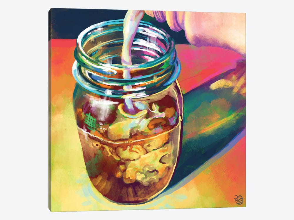 Mason Jar Coffee by Very Berry 1-piece Canvas Art