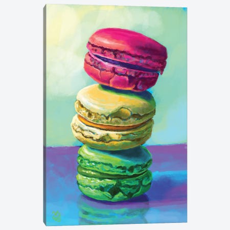 Martina Pavlova Paintings Canvas Art Prints - LV Set ( Food & Drink > Food > Sweets & Desserts > Macarons art) - 18x18 in