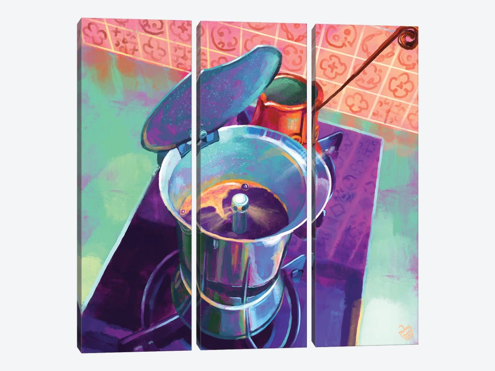 Moka Pot And Cezve by Very Berry 3-piece Canvas Wall Art