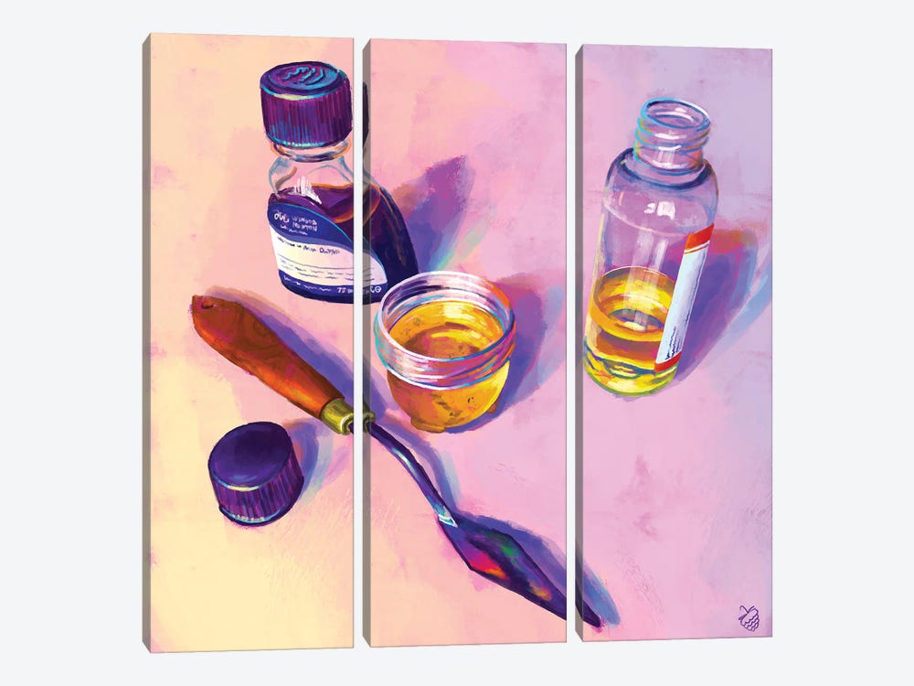 Oil Paint Mediums by Very Berry 3-piece Canvas Art Print
