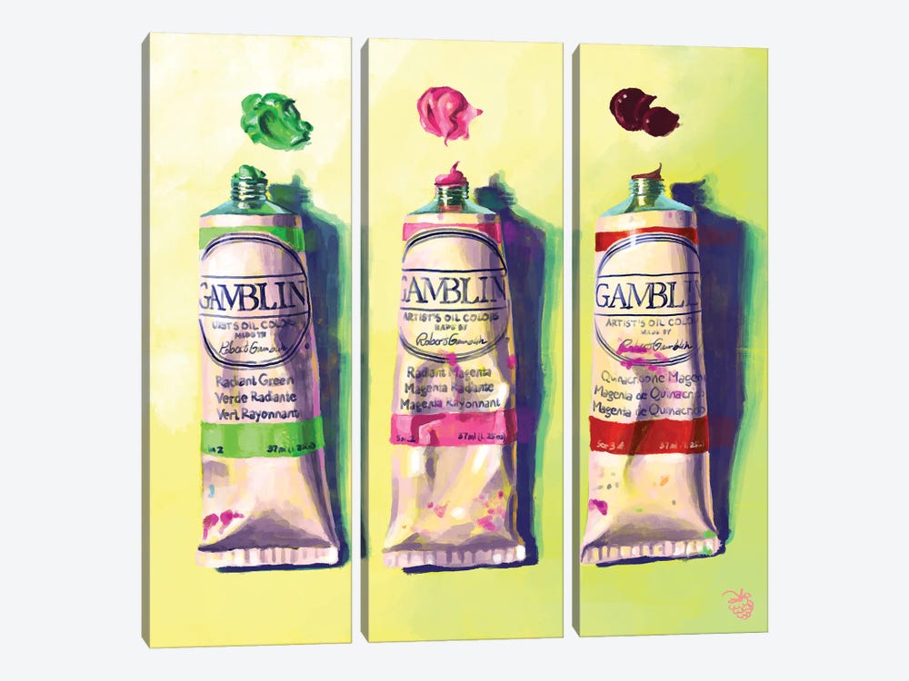 Oil Paints by Very Berry 3-piece Canvas Artwork