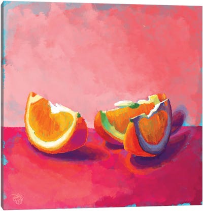 Orange Slices Canvas Art Print - Pantone 2023 Viva Magenta