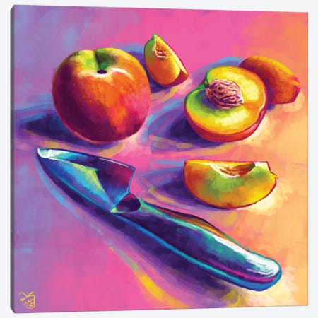 Peach And A Half Canvas Print #VRB55} by Very Berry Canvas Art Print