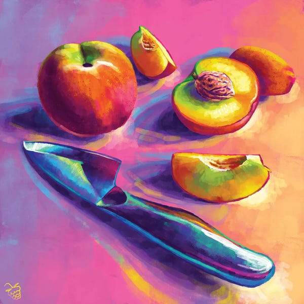 Food & Drink Still Life: Peach And A Half by Very Berry
