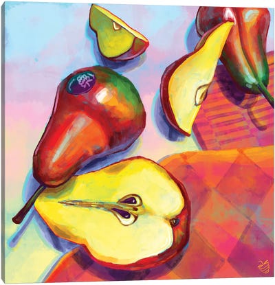 Pears II Canvas Art Print - Very Berry