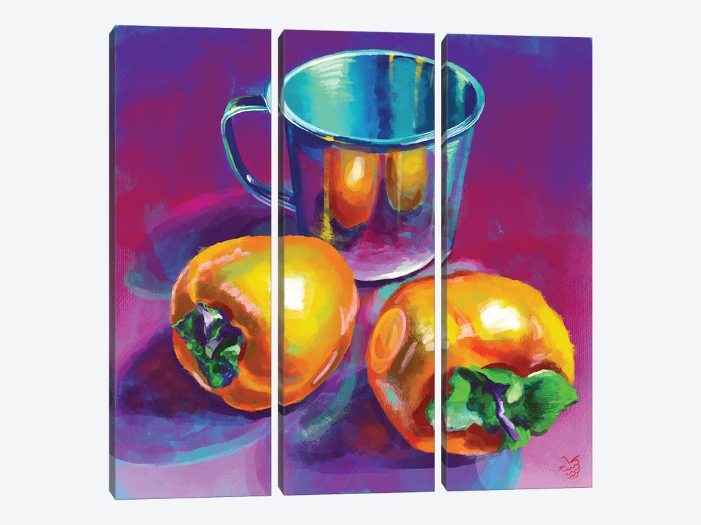 Persimmons And A Metal Jug by Very Berry 3-piece Canvas Art