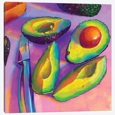 Avocado And A Half Canvas Print #VRB5} by Very Berry Canvas Print
