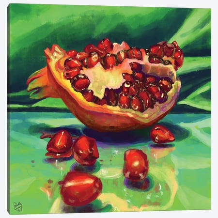 Pomegranate Canvas Print #VRB60} by Very Berry Canvas Print