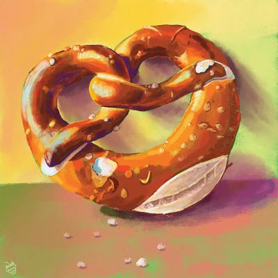 Pretzel by Very Berry canvas print