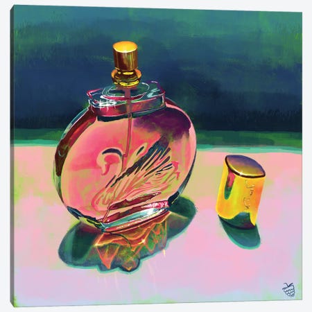Pink Swan Perfume - Gloria Vanderbilt Minuit A New York Canvas Print #VRB64} by Very Berry Canvas Wall Art