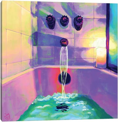 Rainbow Bath Canvas Art Print - Very Berry