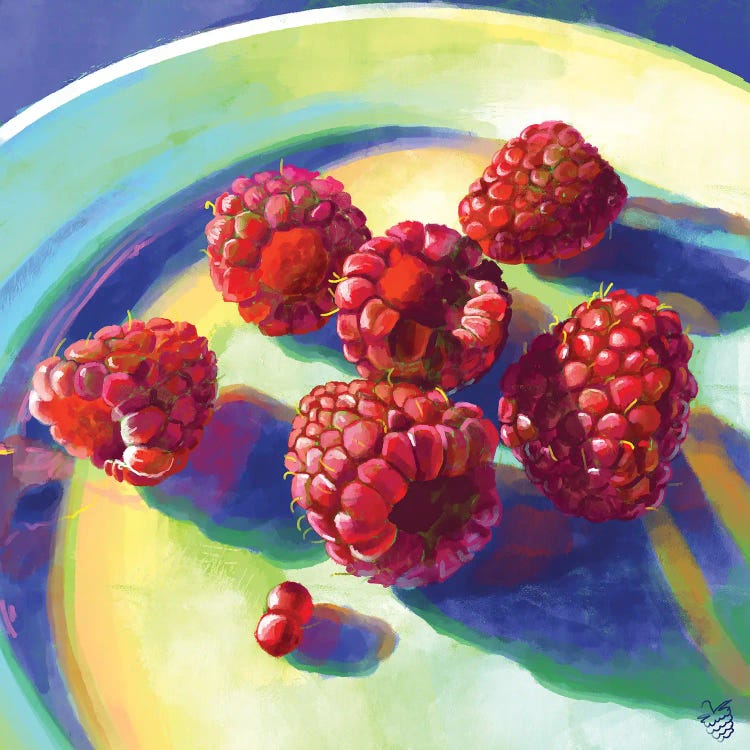 Raspberries On A Plate